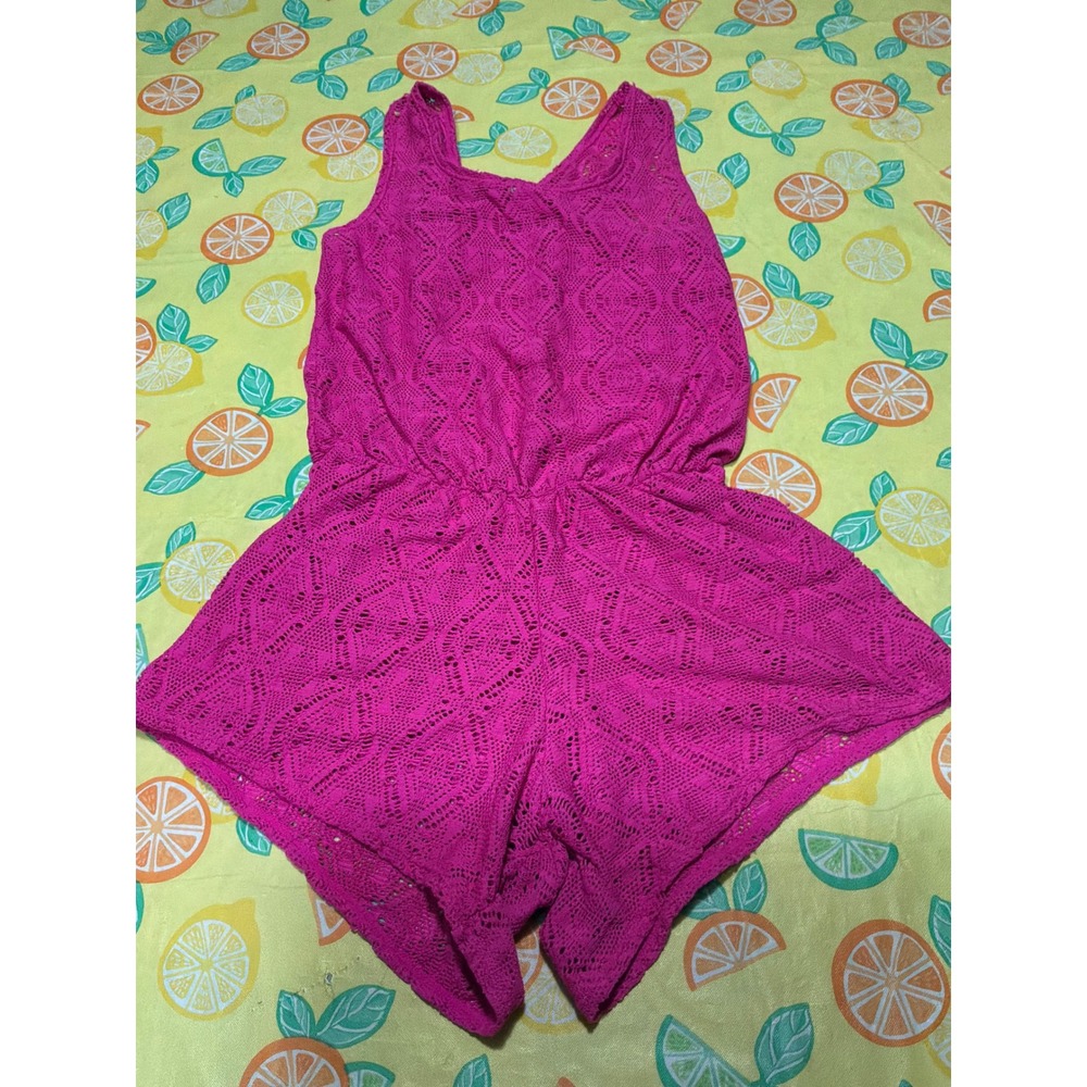 The Children's Place Crochet‎ Lace Romper Girls XL 14 Pink